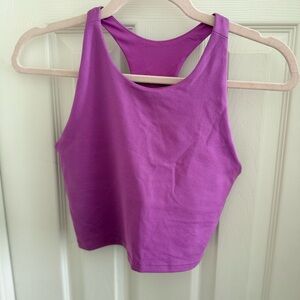 Purple Racerback Crop Tank Top - Girls
